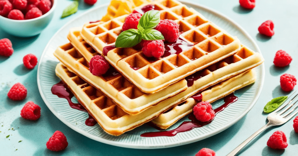Recette Gaufre Arc en Ciel Framboise Basilic