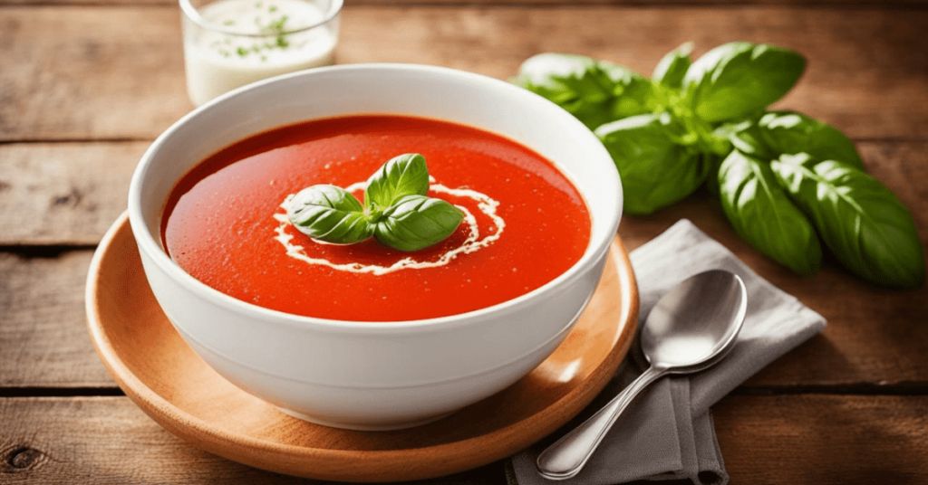 Soupe minceur à la tomate et au basilic