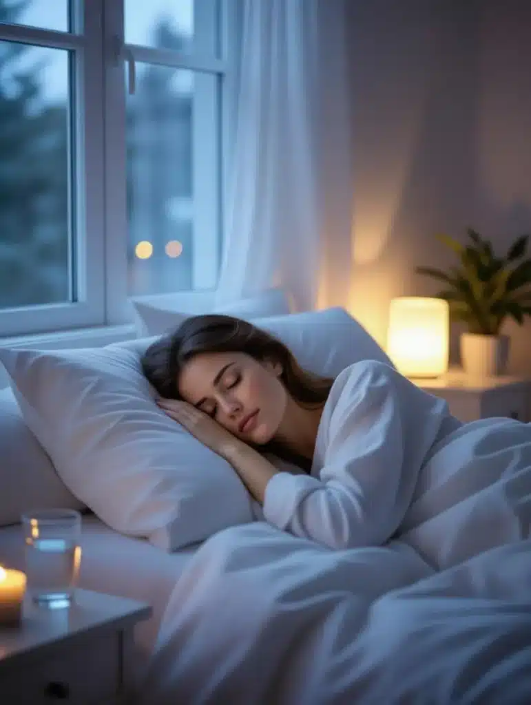Sommeil réparateur dans une chambre apaisée, pilier du challenge 30 jours perte de poids pour mieux récupérer et réguler l’appétit.