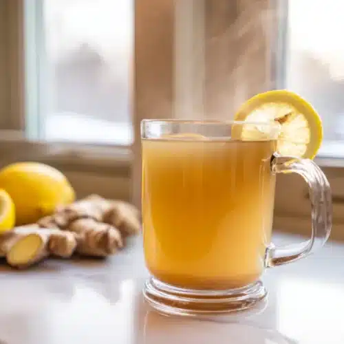 Tasse de boisson de la recette du mounjaro naturel citron gingembre miel
