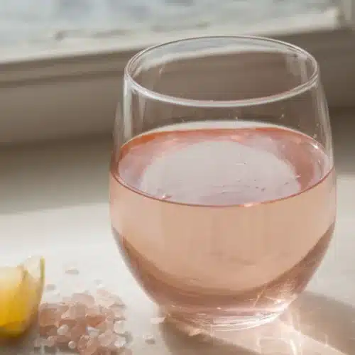 Verre de boisson détox pour recette sel rose régime sur un plan de travail
