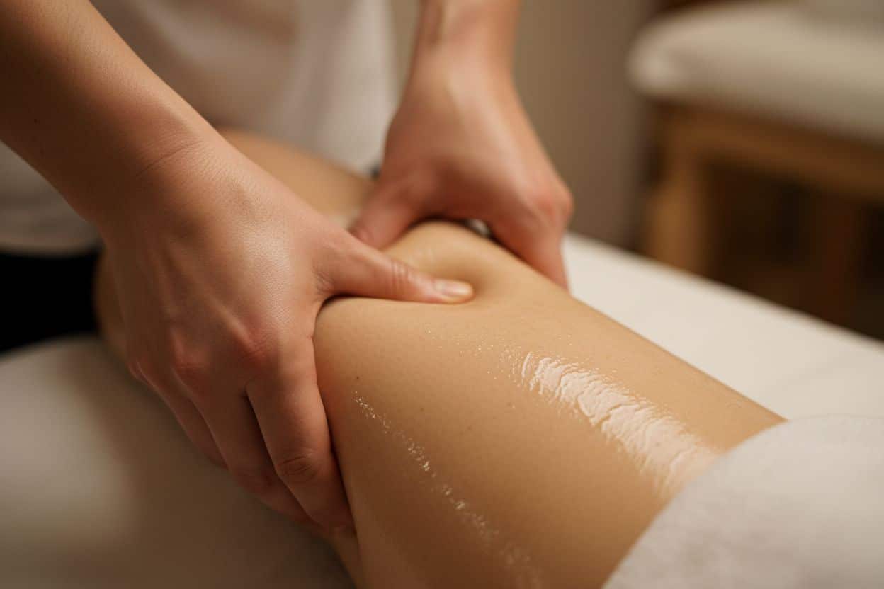 Technique de massage manuel palper-rouler pour traiter la fibrose et améliorer la qualité de la peau.