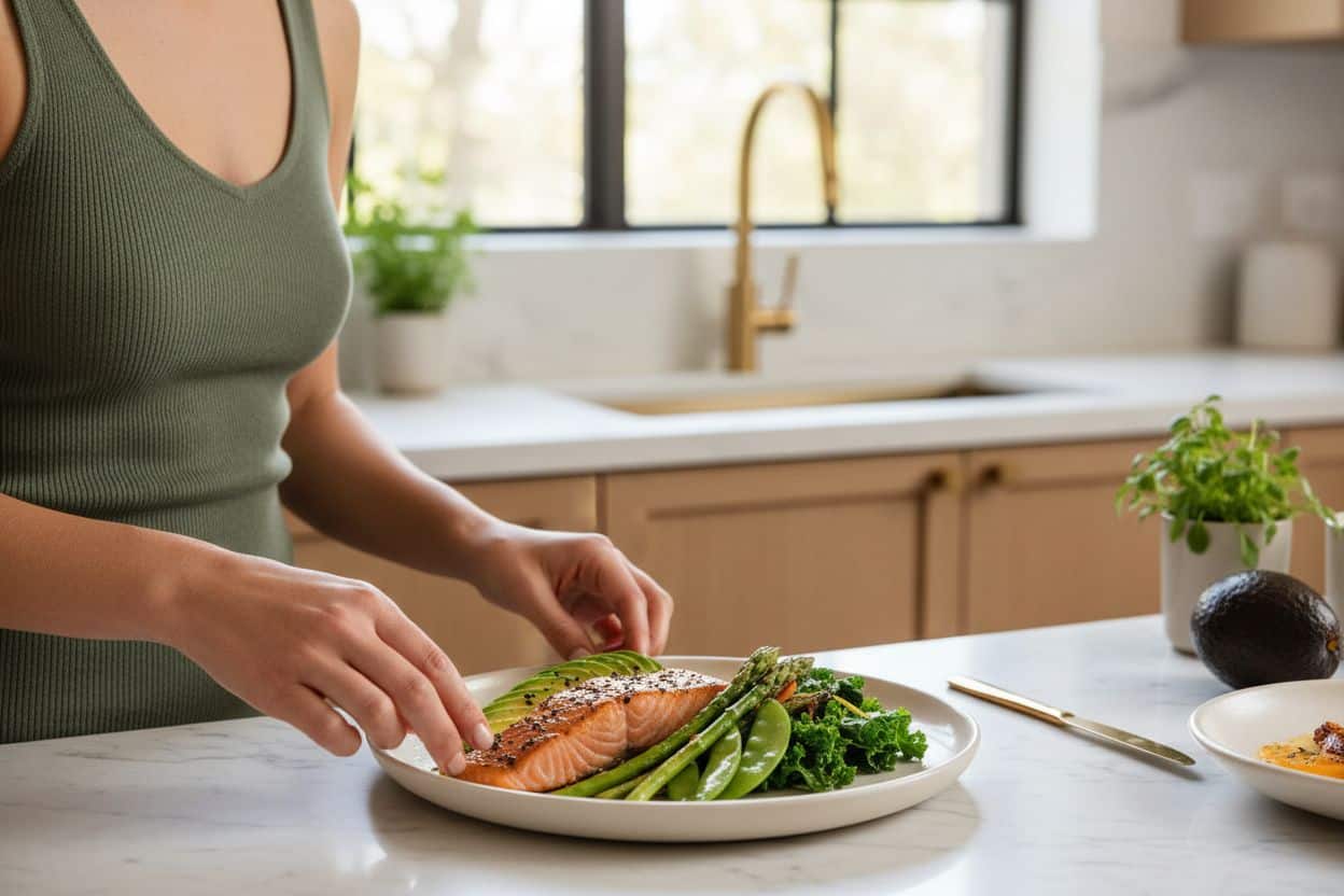 Sélection d'aliments sains illustrant l'importance des macronutriments et de l'indice glycémique.