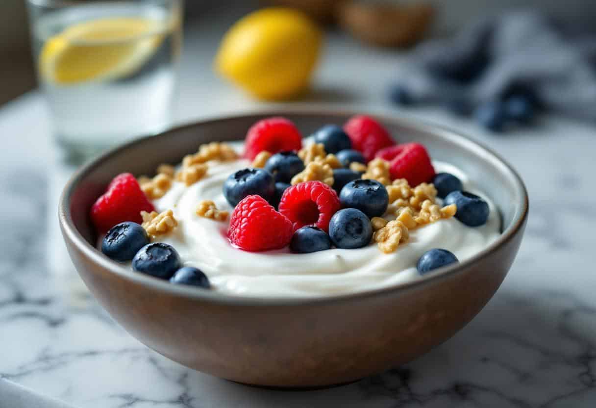 Assiette équilibrée riche en nutriments essentiels pour gérer les apports journaliers recommandés.