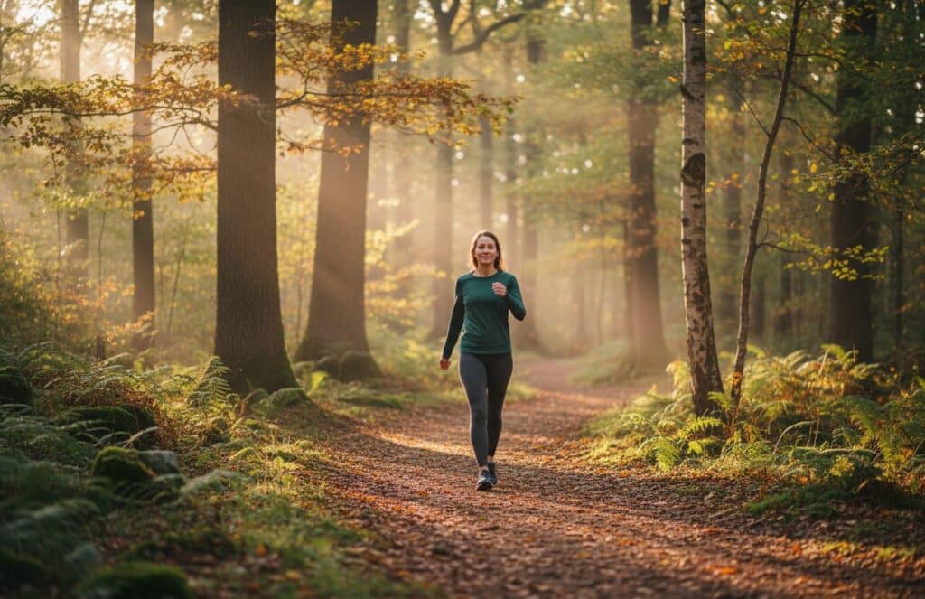 Pratique d'une activité physique douce pour réguler le cortisol et stimuler le métabolisme de base.