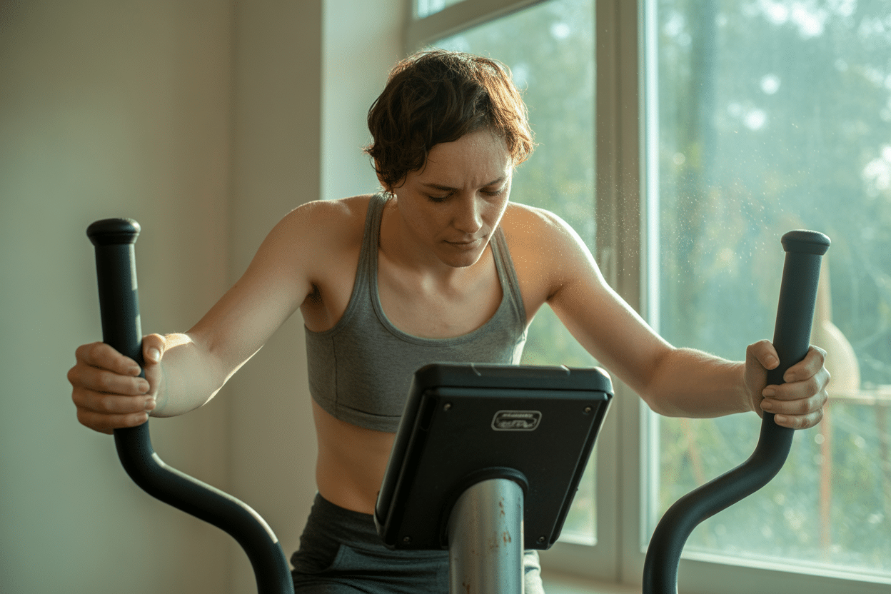 Graphique ou personne suivant un plan d'entraînement de cardio en zone 2, illustrant les étapes pour maigrir et brûler les graisses en respectant la FC Max.