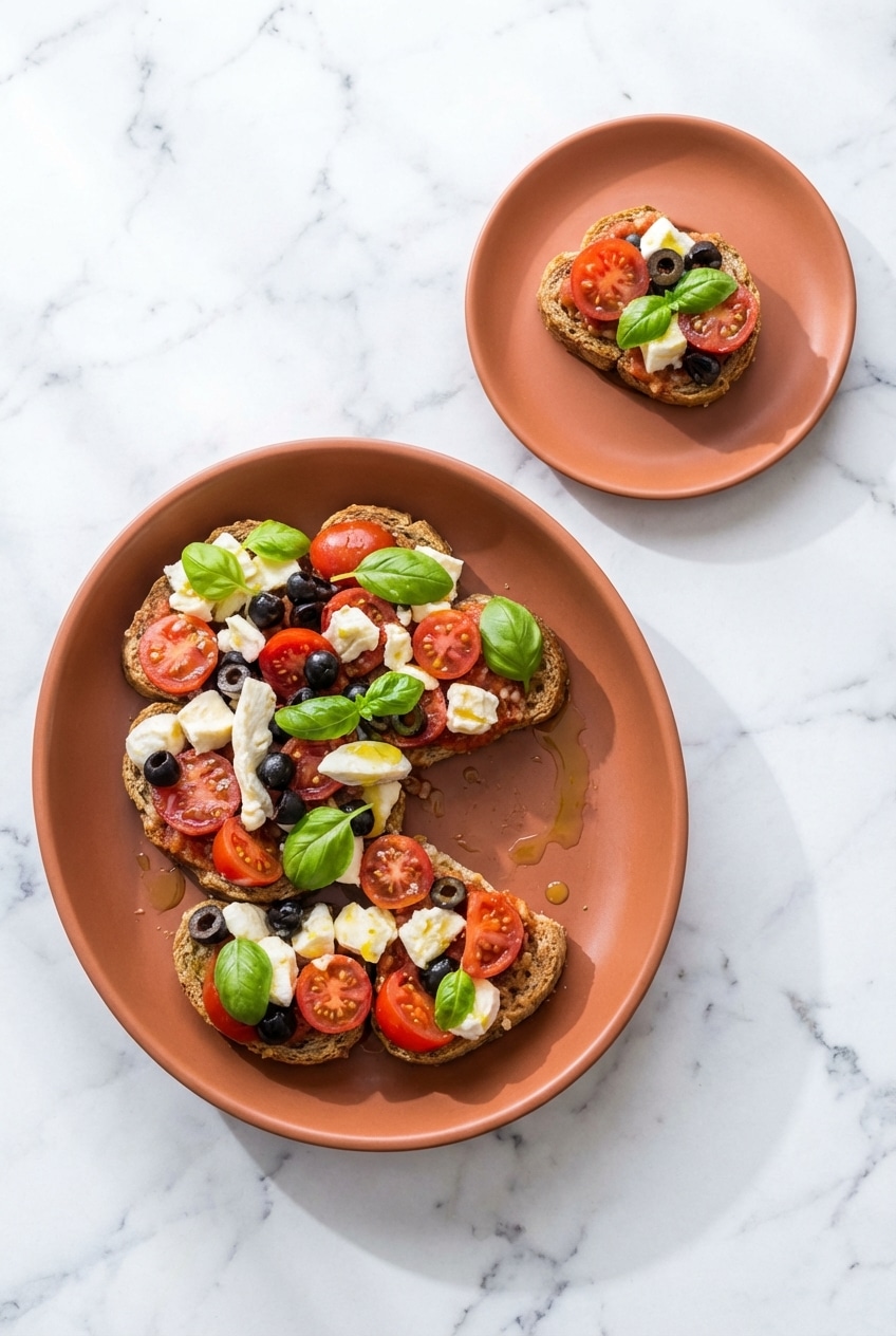 Gros plan sur les finitions d'une recette régime crétois avec un filet d'huile d'olive.