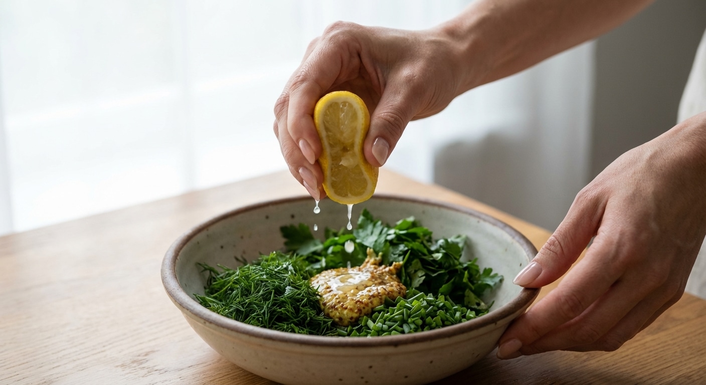 Citron herbes fraîches et épices pour assaisonner les repas sans ajout de matières grasses.