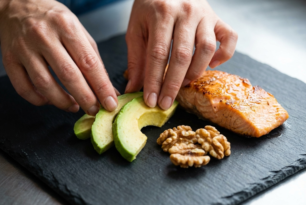 Assiette équilibrée riche en protéines végétales et lipides pour favoriser la performance et la perte de poids.