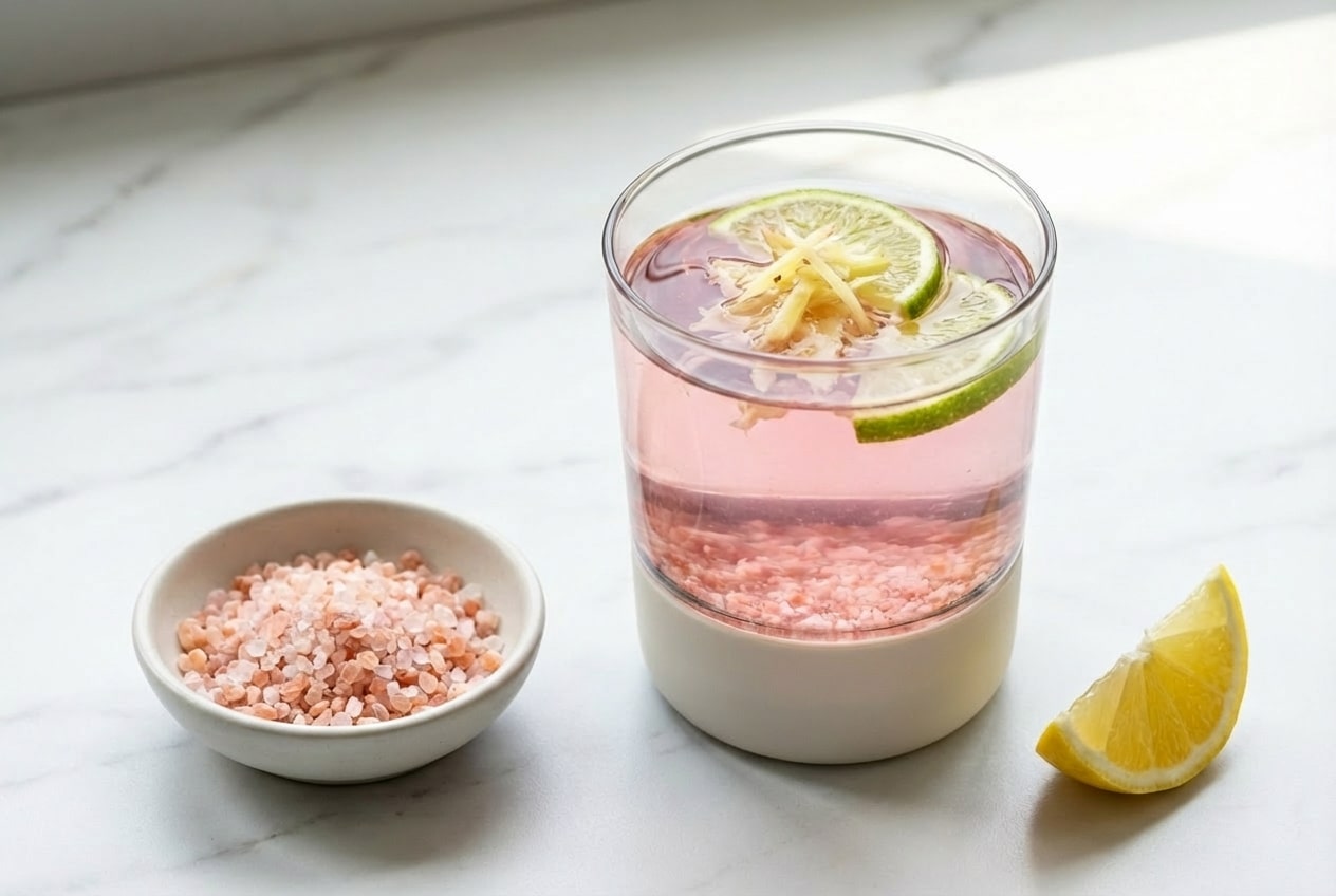 Recette japonaise au sel rose pour maigrir avec un dashi détox infusé au kombu à froid.